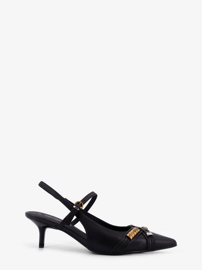 Gloria 18 leather pumps with metal lettering detail thumbnail