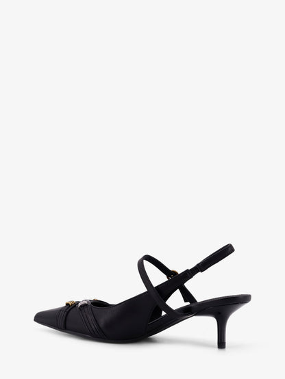 Gloria 18 leather pumps with metal lettering detail thumbnail