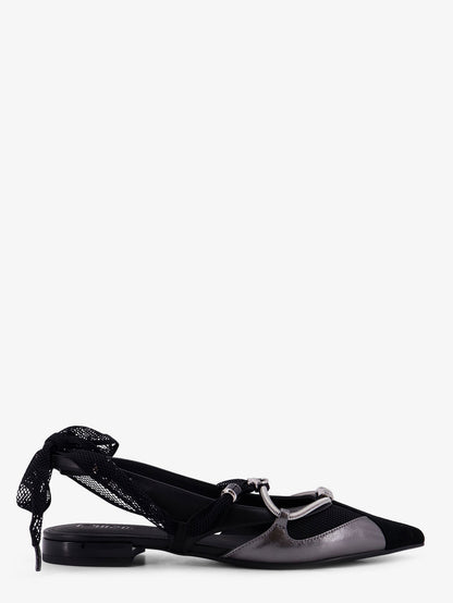 Gianira leather ballerinas with suede inserts thumbnail