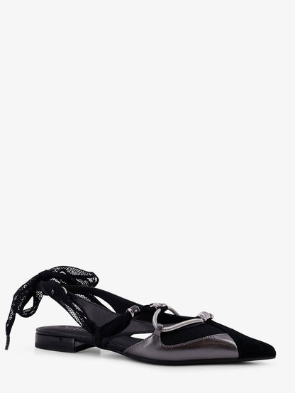 Gianira leather ballerinas with suede inserts thumbnail