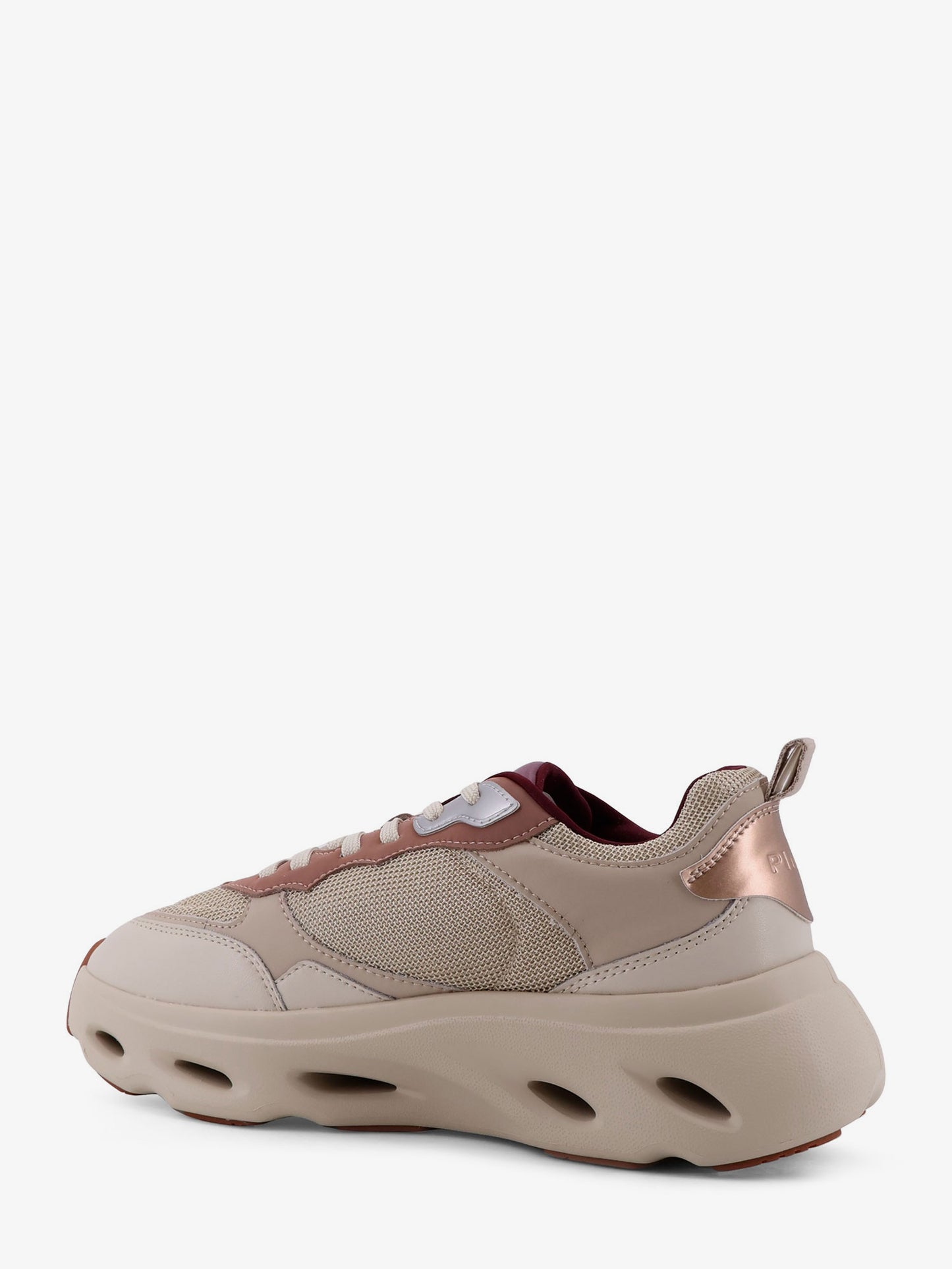 Nylon sneakers with leather inserts
