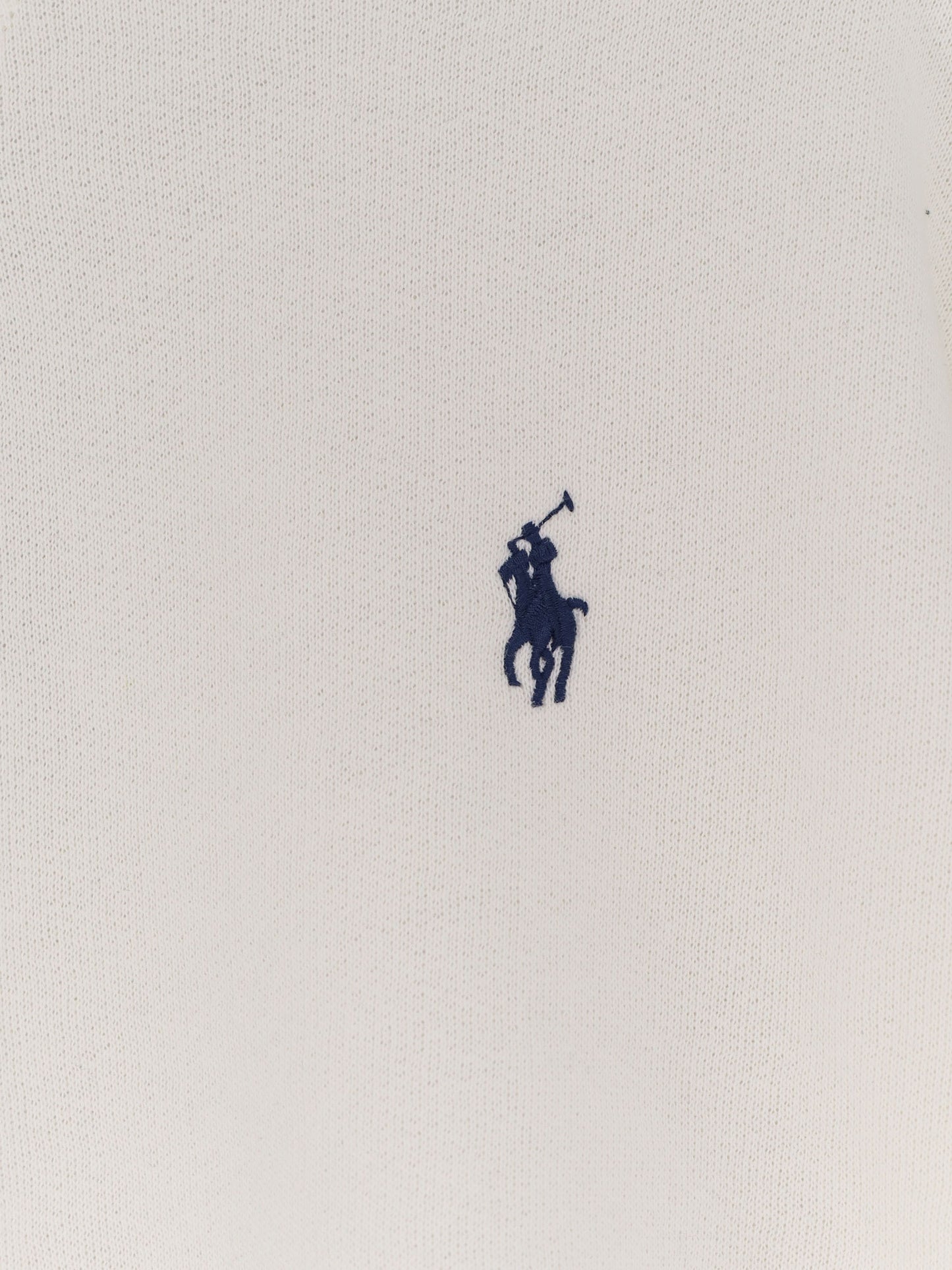 Cotton blend sweater with embroidered logo on the front
