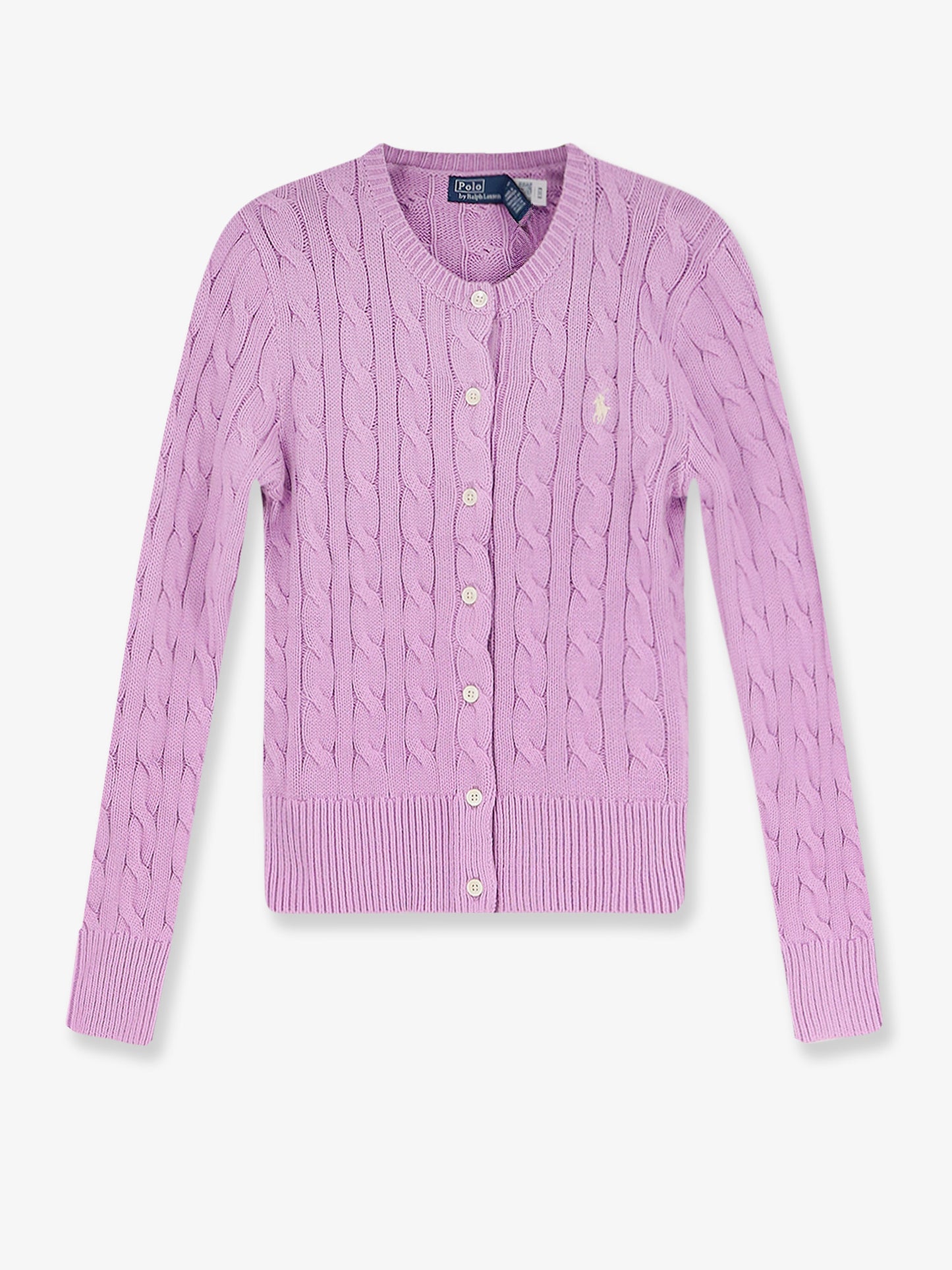 Cotton cardigan with contrasting logo