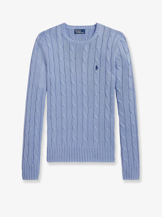 Cotton sweater with embroidered logo on the front