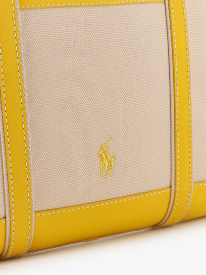 Canvas shoulder bag with embroidered logo on the front thumbnail