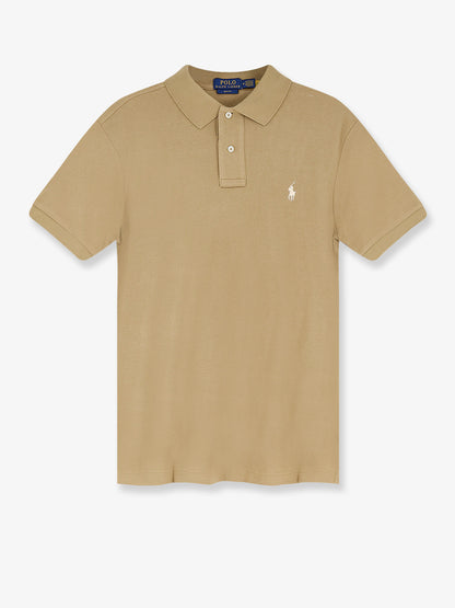 Cotton polo shirt with frontal logo embroidery thumbnail