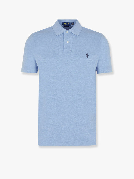 Cotton polo shirt with embroidered logo on the front