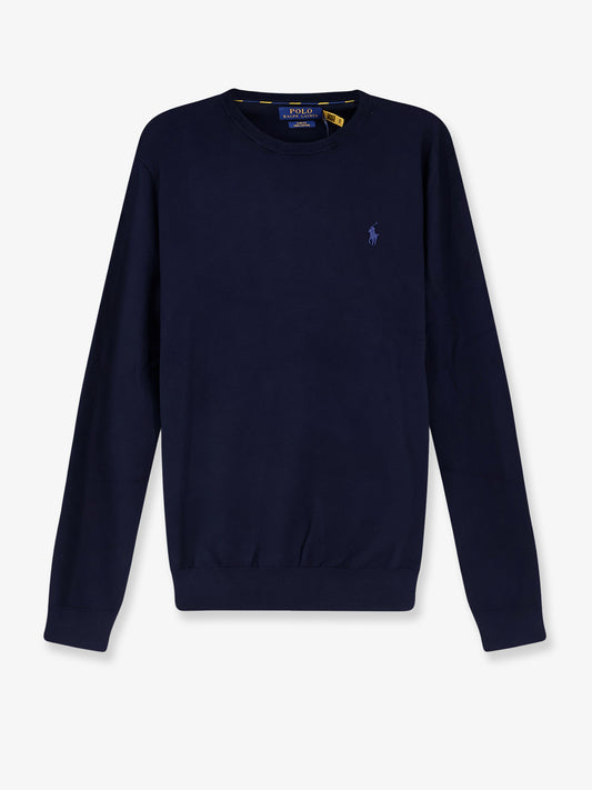 Cotton sweater with embroidered logo on the front