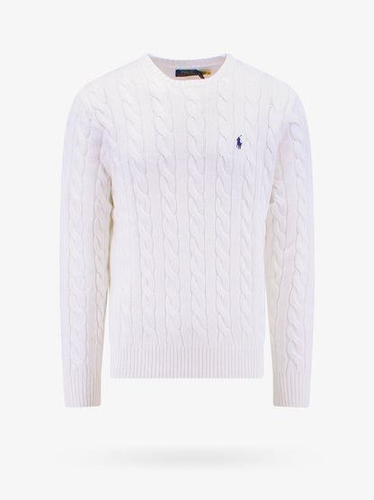 Cable knit sweater with iconic embroidery thumbnail