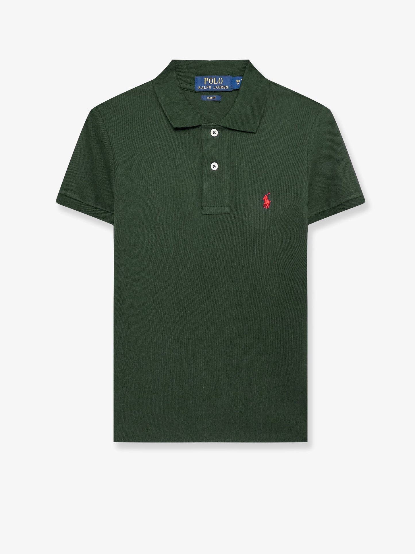 Polo in cotone con logo ricamato frontale
