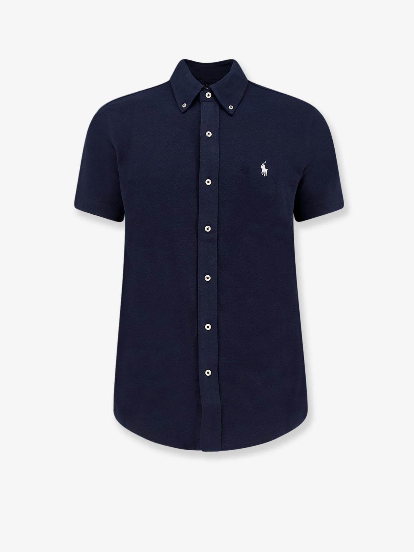 Cotton shirt with front embroidered logo