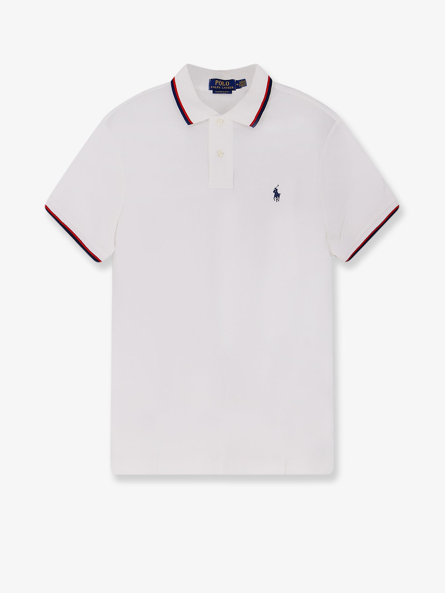 Cotton polo shirt with contrasting profile