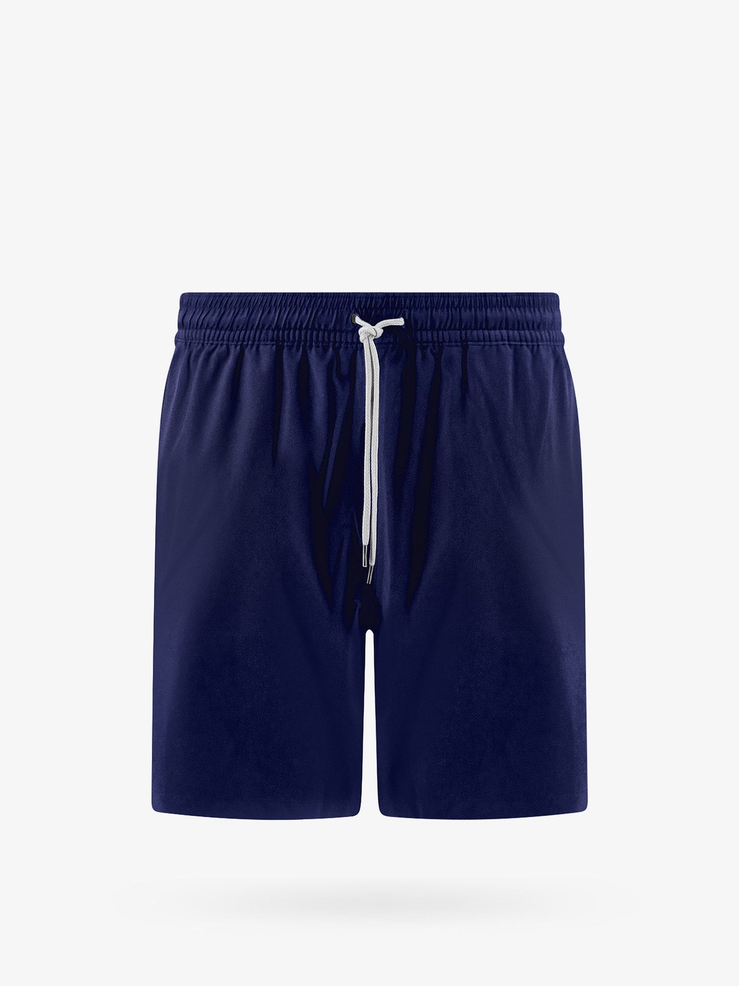 Recycled nylon swim trunks with embroidered logo on the front