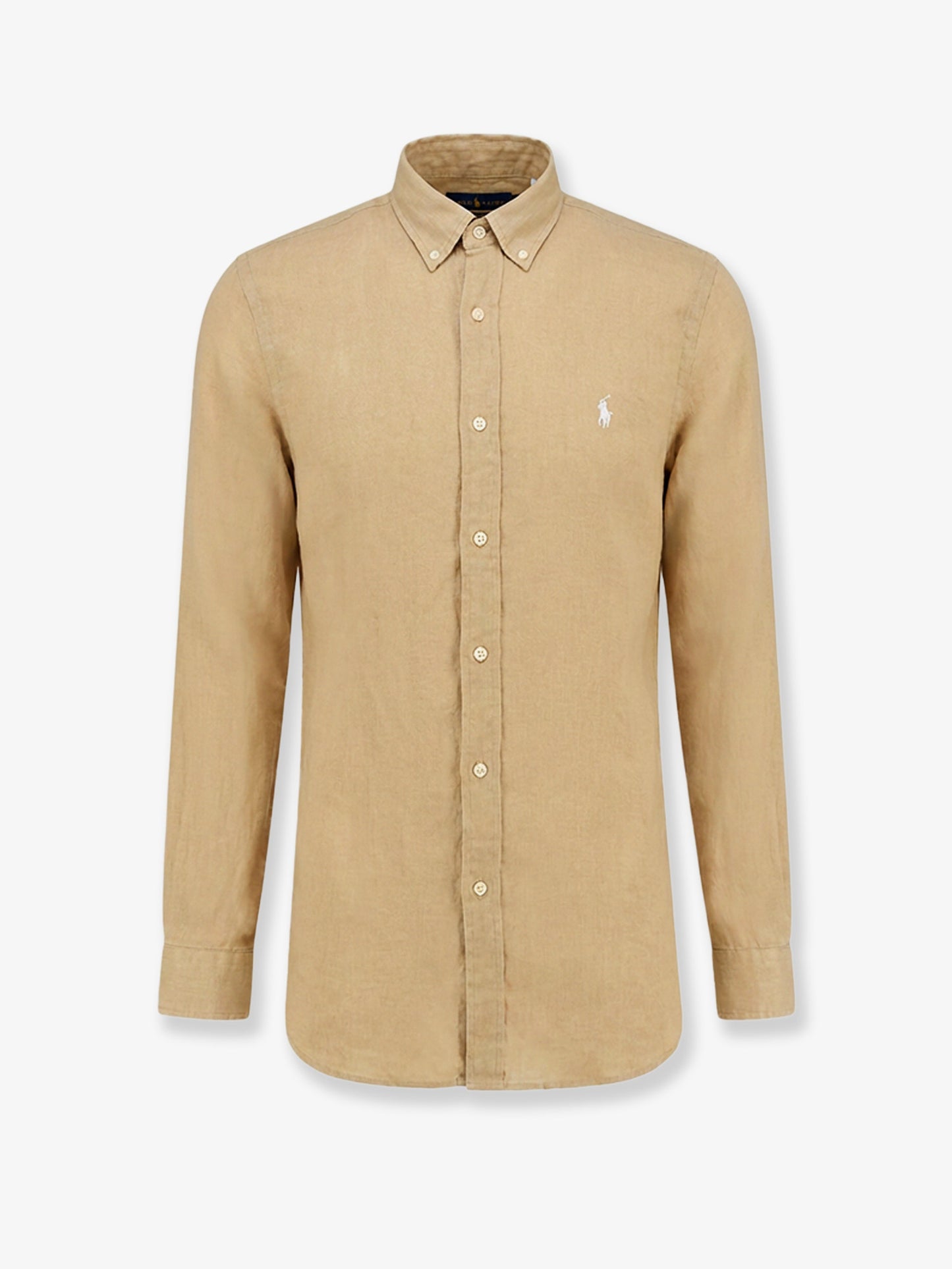 Linen shirt with logo embroidery