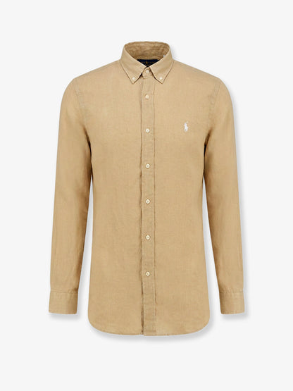 Linen shirt with logo embroidery thumbnail