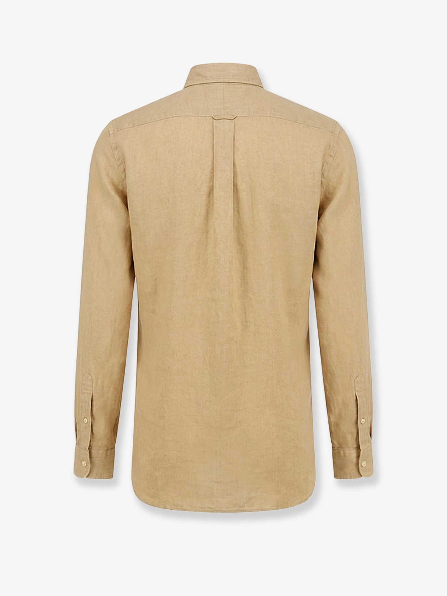 Linen shirt with logo embroidery