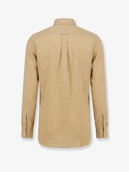 Linen shirt with logo embroidery thumbnail