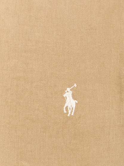 Linen shirt with logo embroidery thumbnail