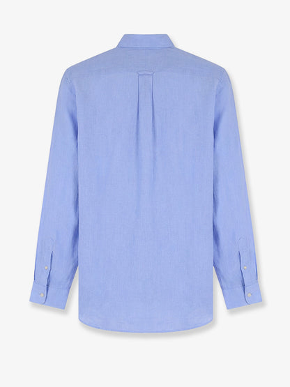 Linen shirt with embroidered logo on the front thumbnail