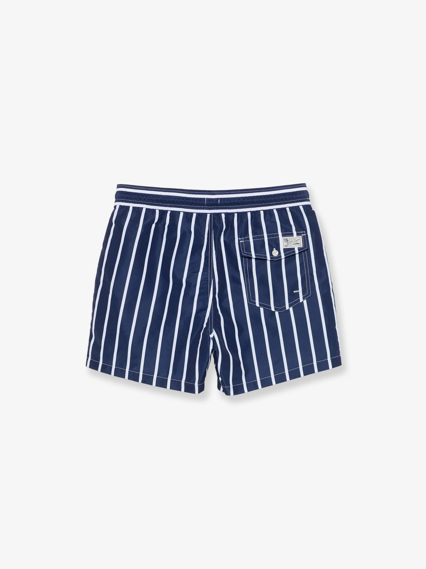 Nylon swim trunks with striped pattern