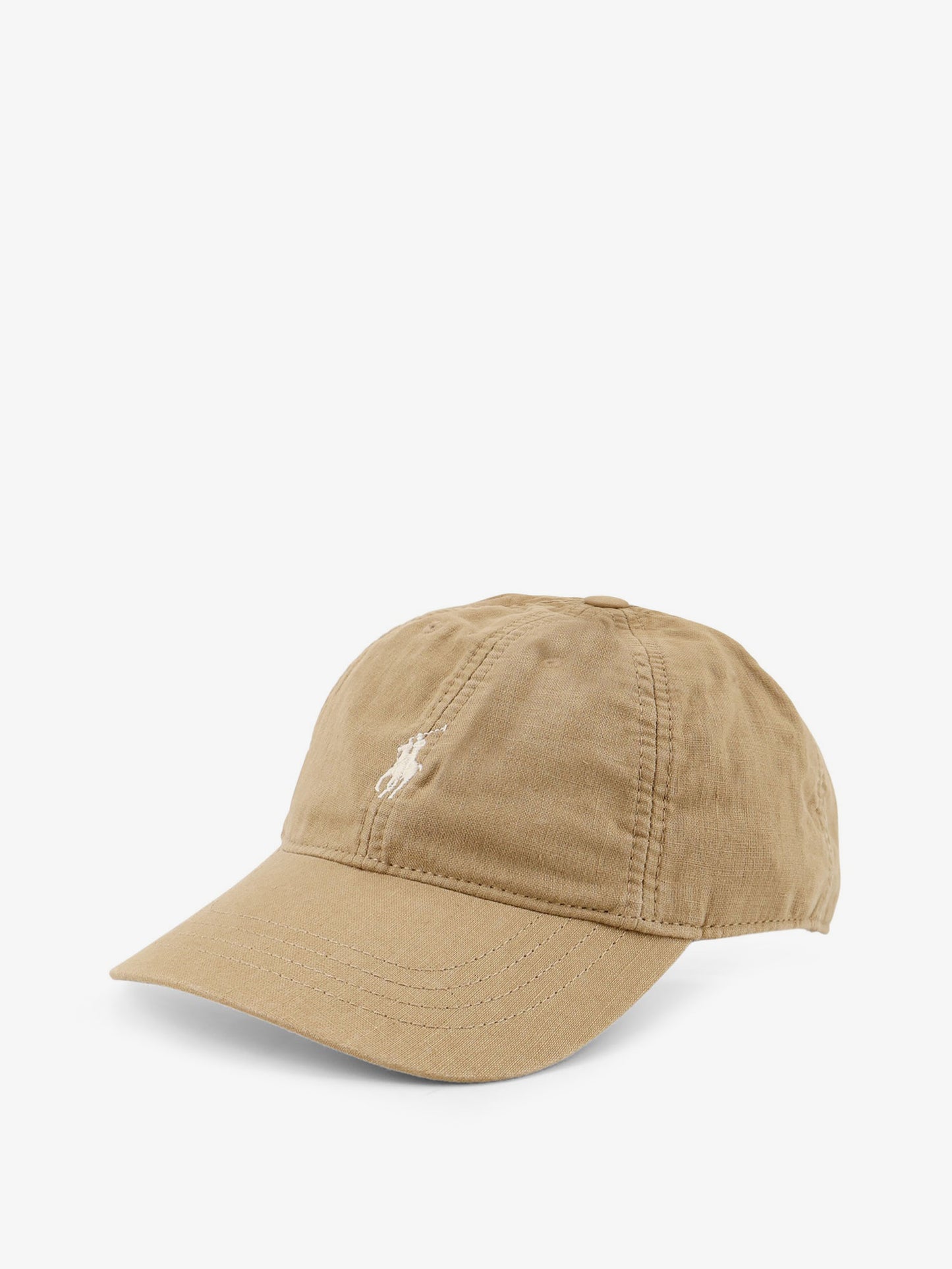 Cappello in lino con logo ricamato frontale