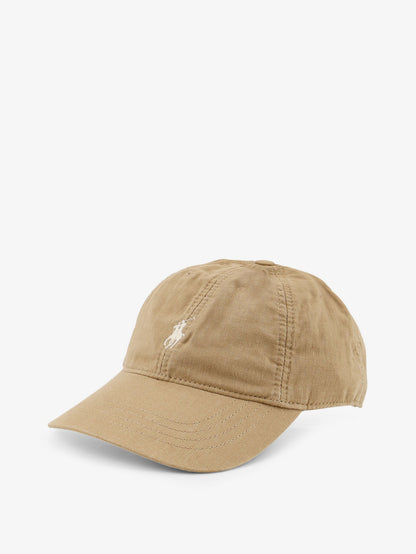 Cappello in lino con logo ricamato frontale thumbnail
