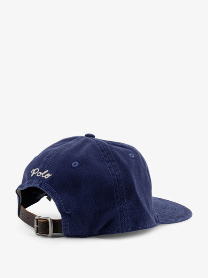 Denim hat with logo on the front thumbnail
