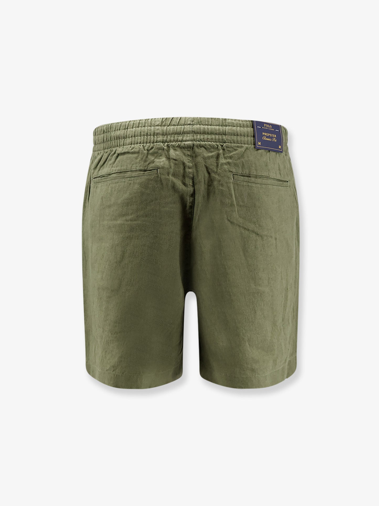 Linen bermuda shorts with embroidered logo