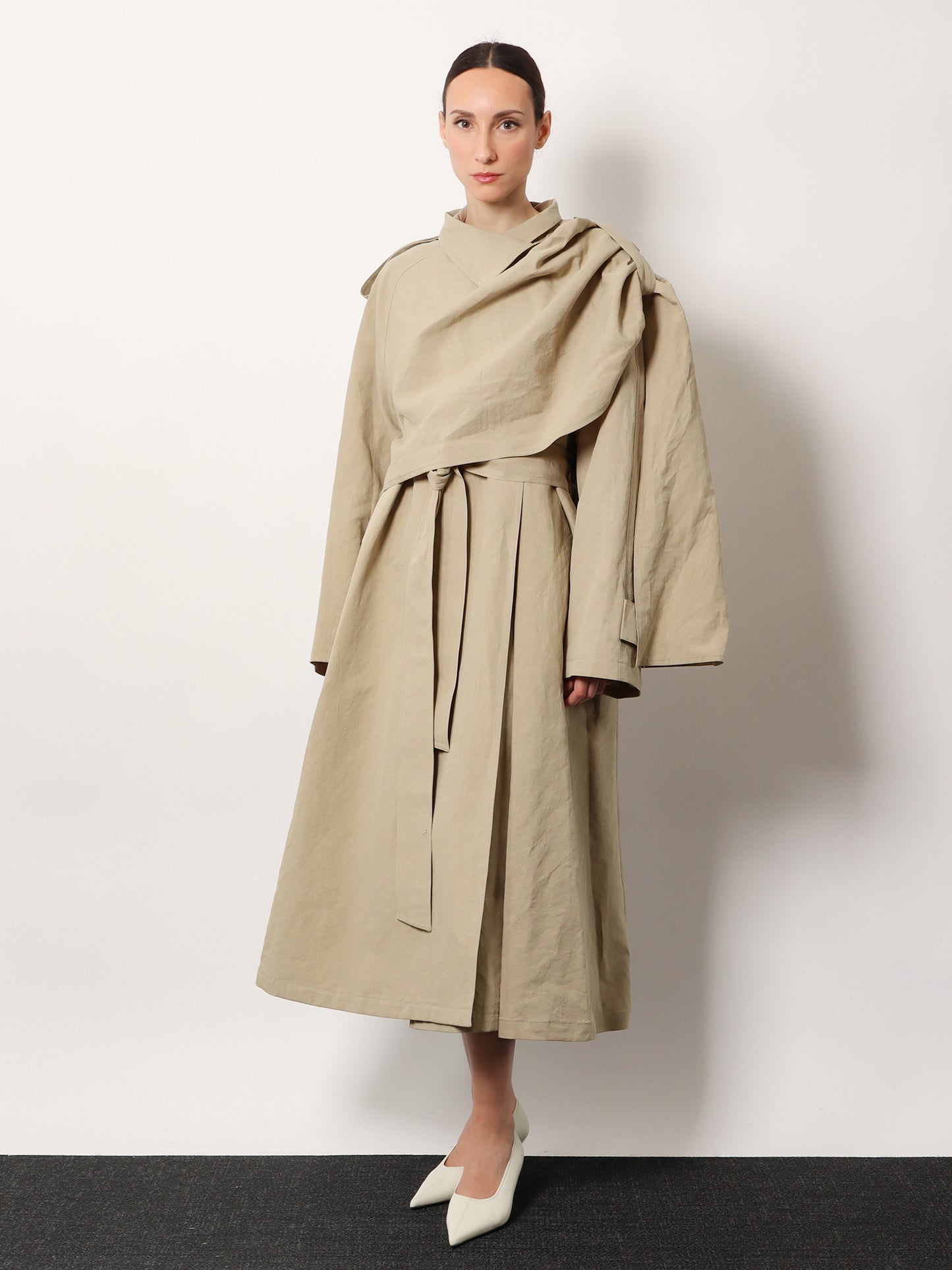 Trench Lumira in lino e cotone