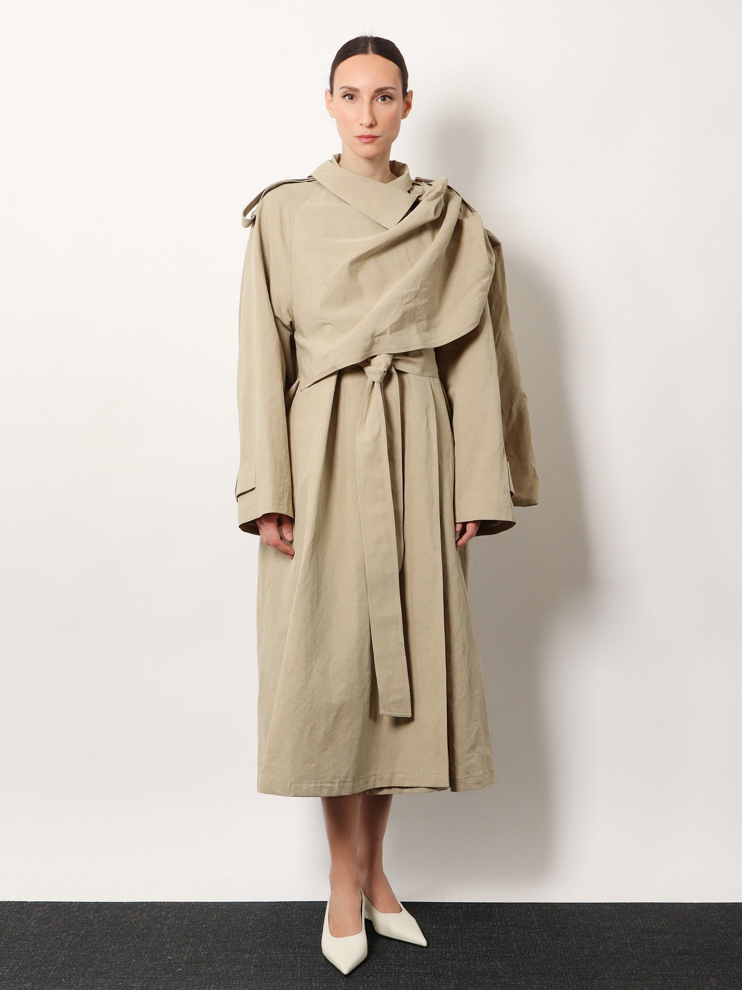 Trench Lumira in lino e cotone