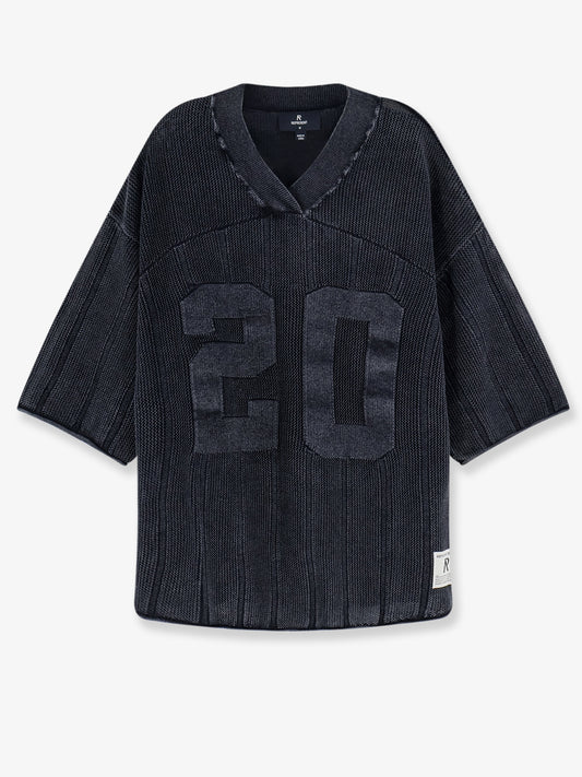 Maglia in cotone con patch logo sul fondo