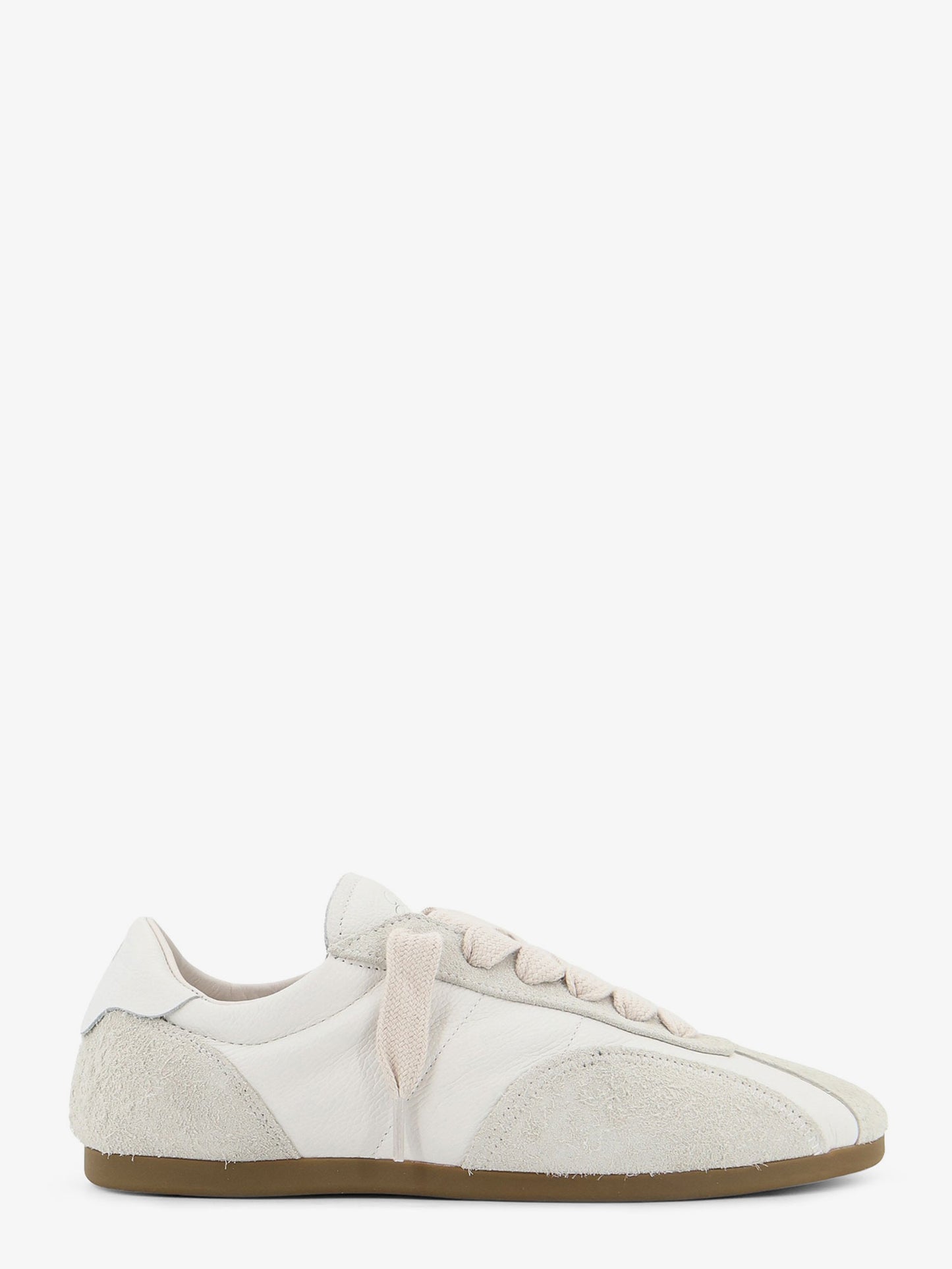 Leather and suede sneakers with engraved logo on the tongue