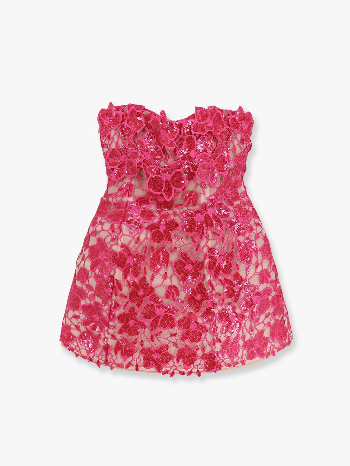 Vestito alira in merletto con paillettes