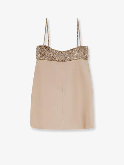 Shyla satin dress with rhinestones detail thumbnail