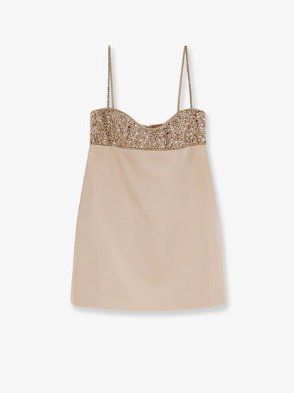Shyla satin dress with rhinestones detail thumbnail