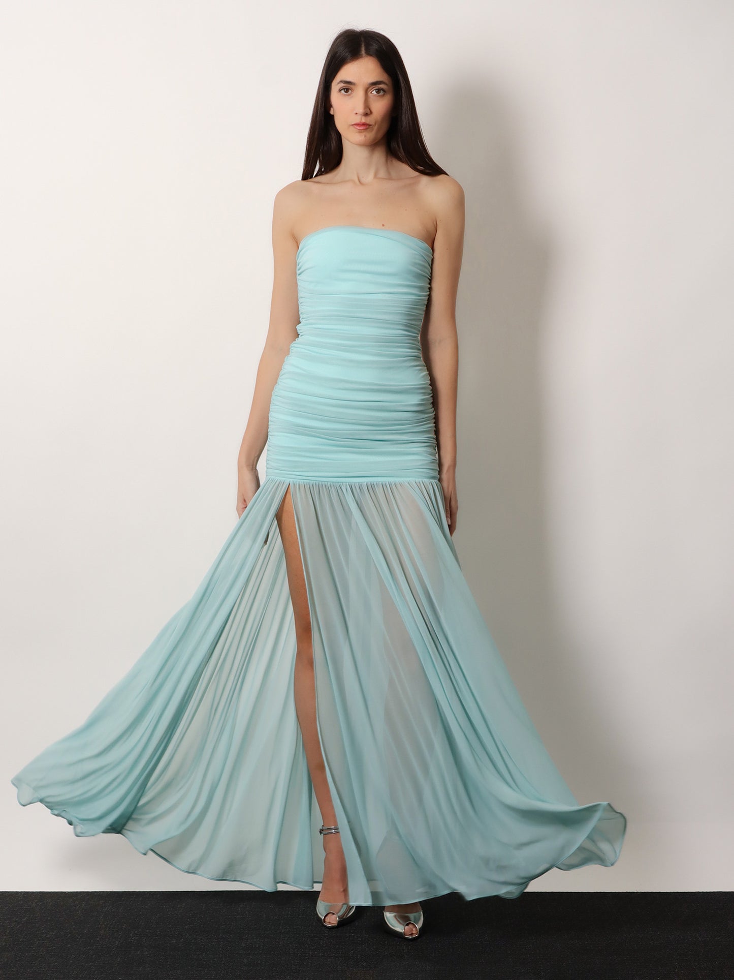 Stretch fabric Adele long dress