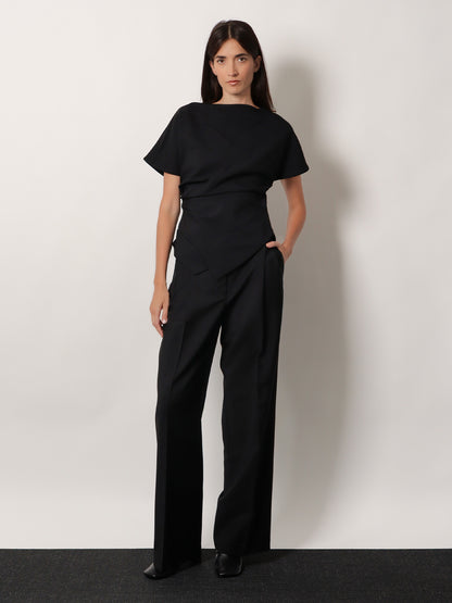 Pantaloni in misto lana a vita media thumbnail