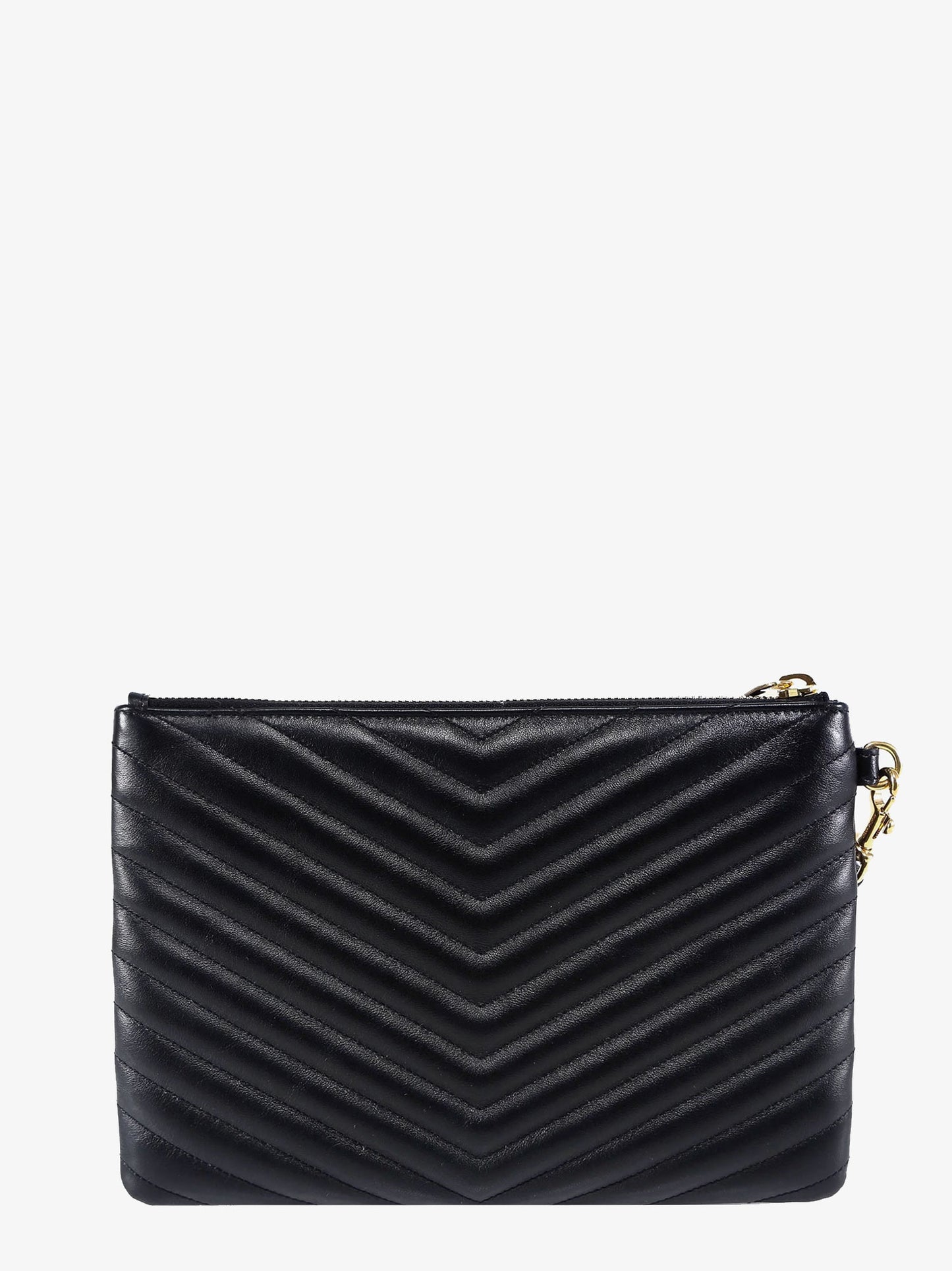Quilted leather clutch