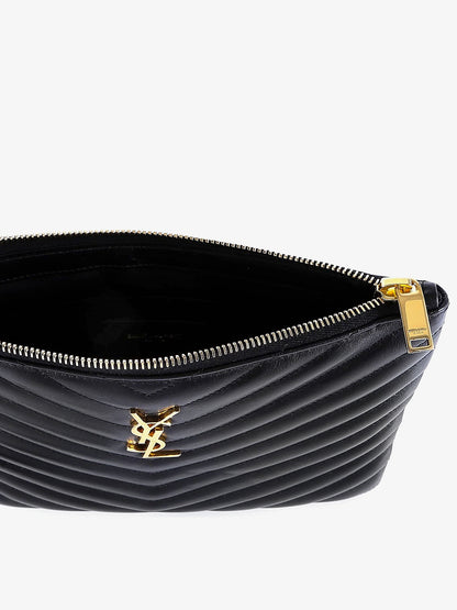 Quilted leather clutch thumbnail