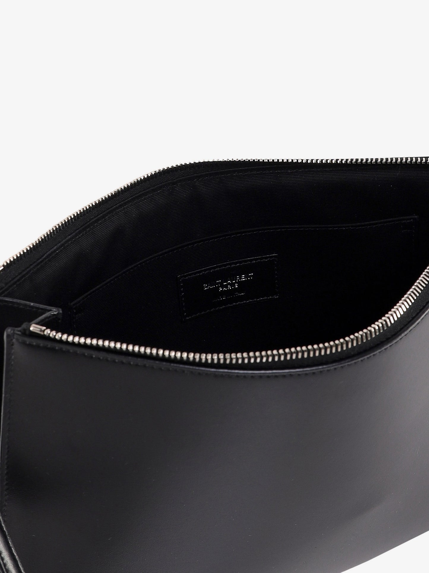 Leather clutch with Monogram detail