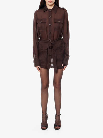 Vestito in seta biologica con cintura in vita thumbnail