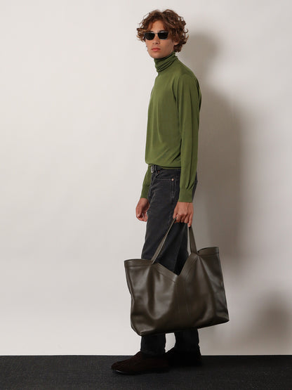 Y Oversize leather tote bag thumbnail