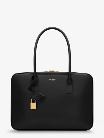 Sac de Jour in Box leather handbag with metal padlock detail thumbnail