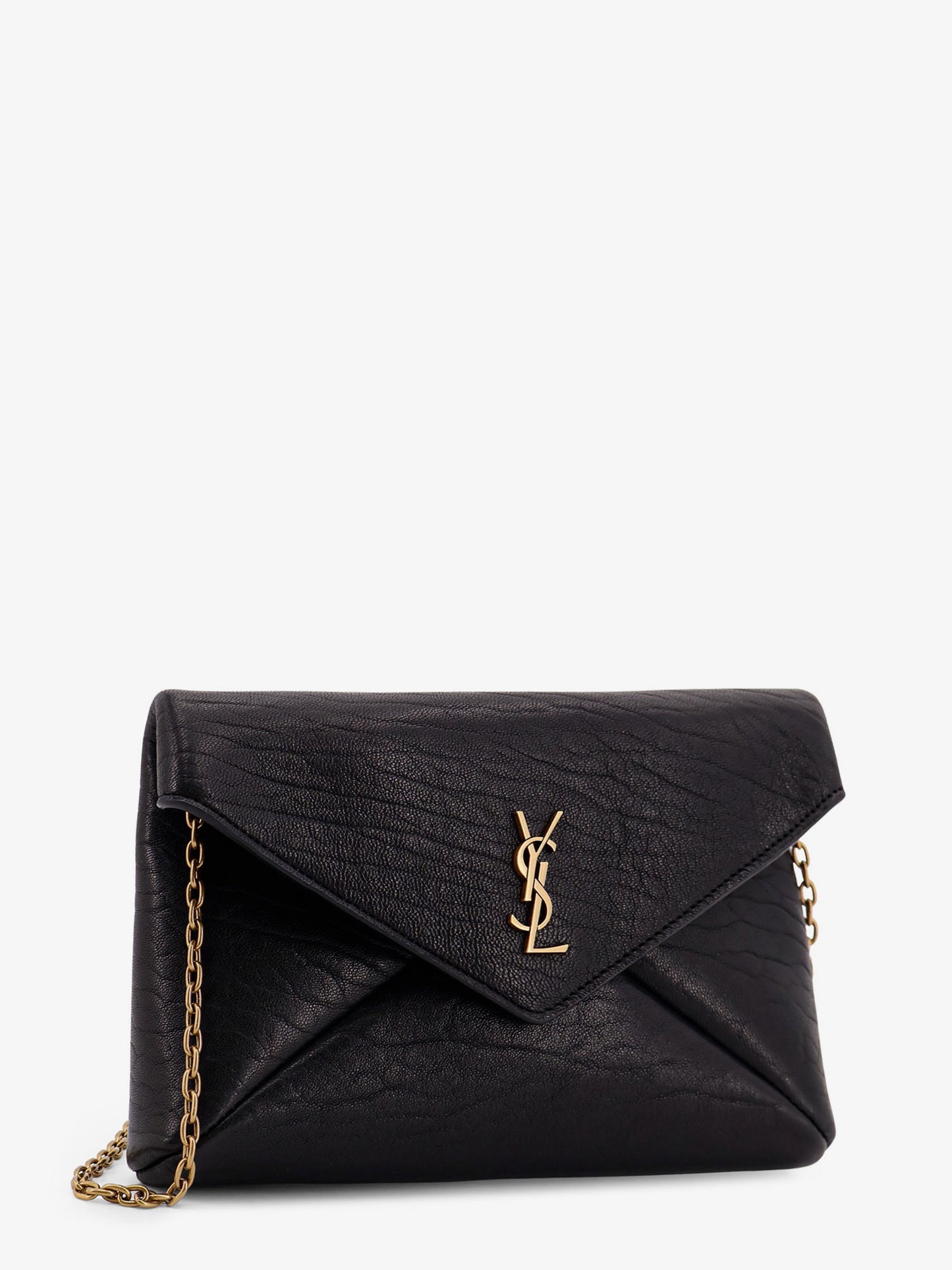 Leather crossbody bag with metal Cassandre logo