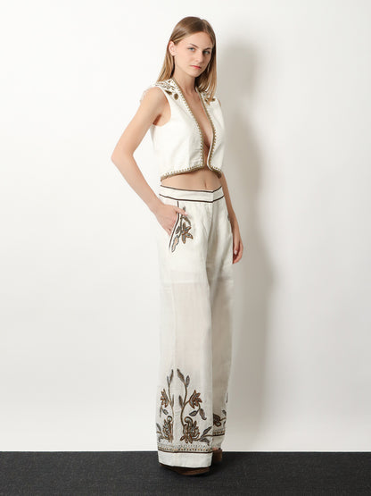 Sorelle linen and cotton trousers thumbnail