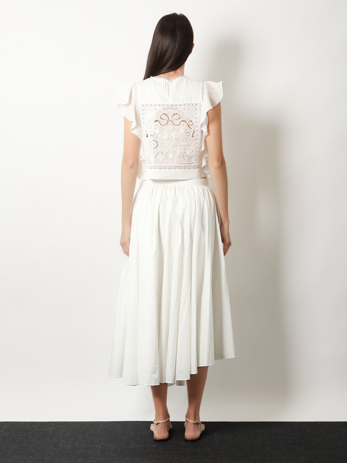 Asymmetrical cotton skirt