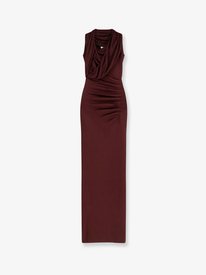 Draped knitted long dress thumbnail