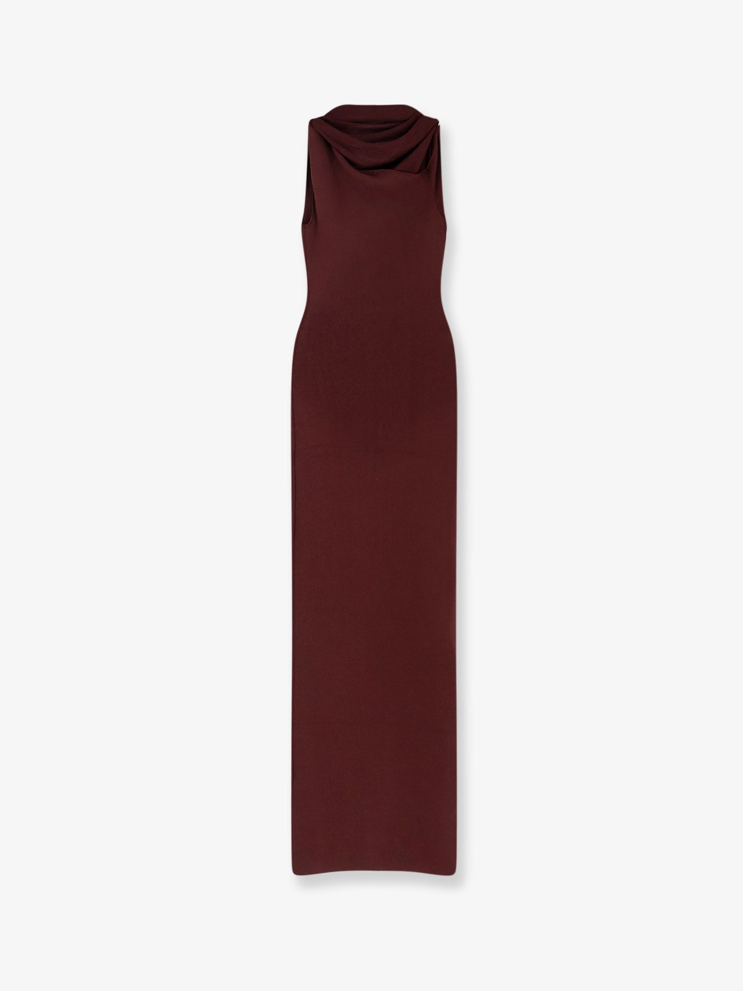 Draped knitted long dress