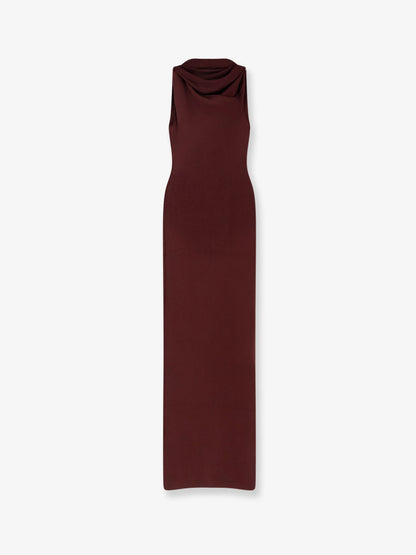 Draped knitted long dress thumbnail