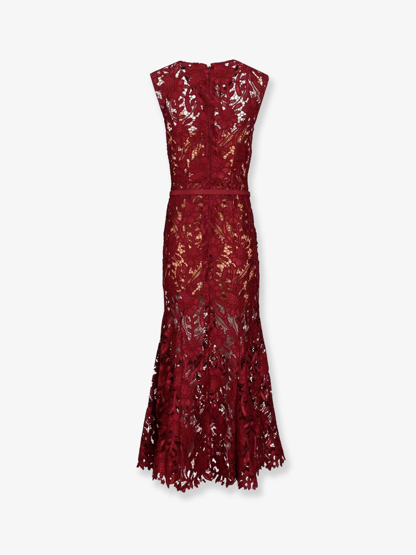 Lace Midi Dress with belt